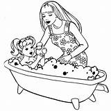 Barbie Coloring Pages Kelly Kids Girls Printable Print Bathing Gif Her Bath Coloriage Colouring Princess 1016 Dog Clipart Bathtub Sheets sketch template