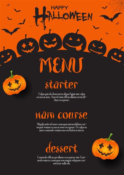 conception du menu halloween  art vectoriel chez vecteezy