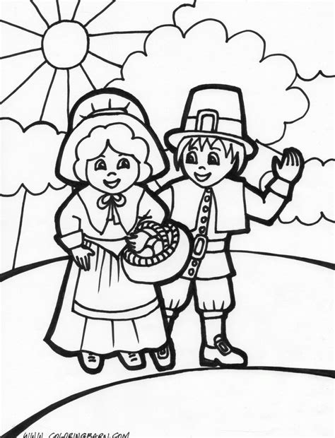 thanksgiving pilgrim coloring pages disney coloring pages