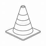 Cone Traffic Outline Sign Vector Warning Illustration sketch template