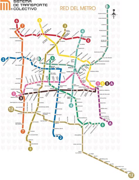 red del metro map  shown    lines  numbers