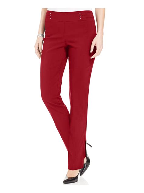 jm collection jm collection womens red solid straight leg pants size pp walmartcom
