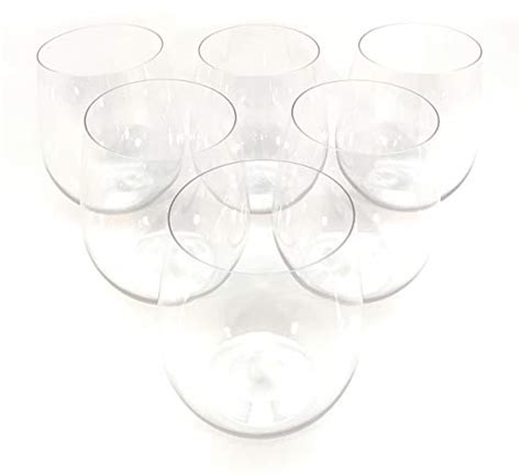 48 piece stemless unbreakable crystal clear plastic wine glasses set of