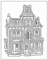 Coloring Houses House Pages Adult Victorian Colouring Printable Dollhouse Adults Book Landscapes Books Building Sheets Sheet Choose Board Kids Buildings sketch template