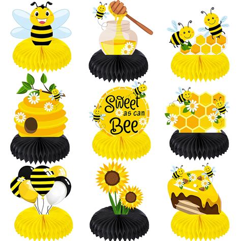 pieces bee baby centerpiece bumble honeycomb centerpieces honeycomb