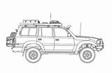 Toyota Cruiser Land 4x4 Off 80 1994 Fj40 Car Rig Grid Pro Cars Coloring Drawings Hilux Wheel Truck Diagram Jeep sketch template