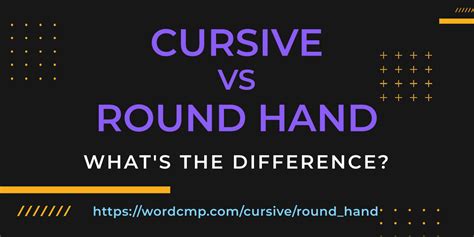 cursive   hand whats  difference