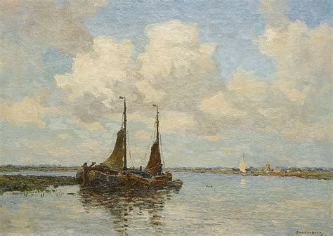 bernardus antonie van beek paintings prev  sale moored sailingships   wijde blick