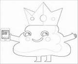 Coloring Pages Emoji Poop Printable King Phone Laughing Tears Joy Face Print Book sketch template