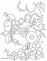 Coloring Tricycle Teddy Pages Kids sketch template