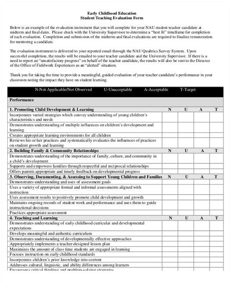 student performance evaluation sample hq printable documents