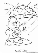 Coloring Pages Care Bears Considerate Caring Sheets Template Kids Outlines Rain sketch template