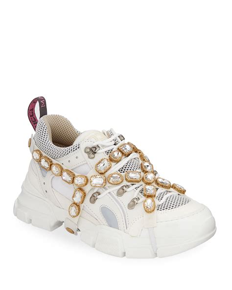 gucci mens sneakers  removable crystals neiman marcus