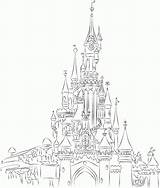 Coloring Castle Disney Drawing Popular sketch template