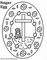 Easter Coloring Cross Egg Sugar Pages Sheep Printable Sunday School Churchhousecollection Church Christian Version Kids Collection House Bible sketch template