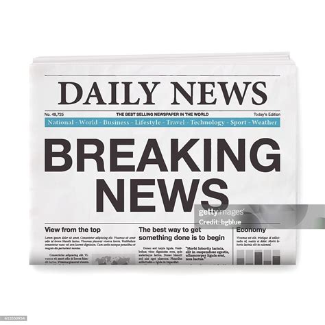 breaking news headline newspaper isolated  white background high res vector graphic getty images