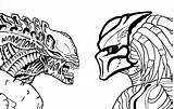 Predator Alien Drawing Vs Line Sketch Coloring Pages Printable Film Funny Getdrawings Actions Deviation Categories sketch template