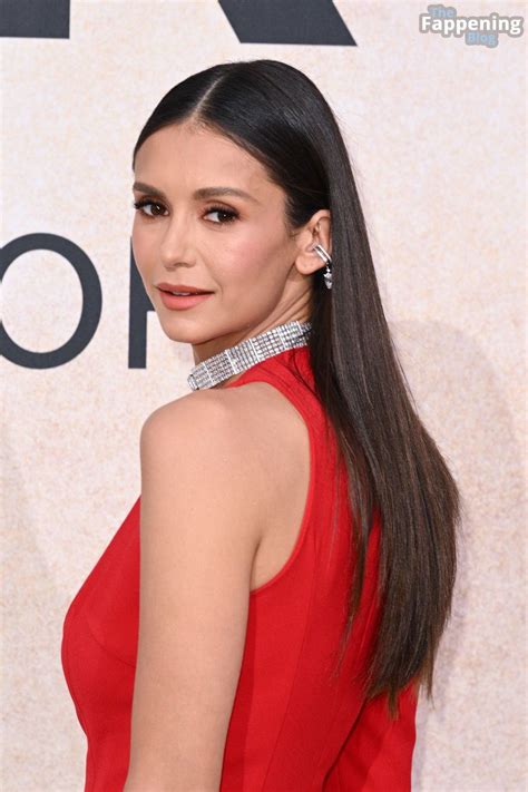 Nina Dobrev Shows Off Her Sexy Boobs In A Red Dress 64 New Photos
