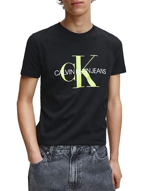 Calvin Klein Jeans Monogram Logo Slim Tee In Black Dapper Street