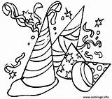 Cotillons Karneval Chapeaux Luftschlangen Kleurplaten Nouvel Ano Feter Ausdrucken Fasching Malvorlage Muts Bastelvorlagen Silvester Mytie Auwe Feste Ausmalen Animaatjes Malvorlagen1001 sketch template
