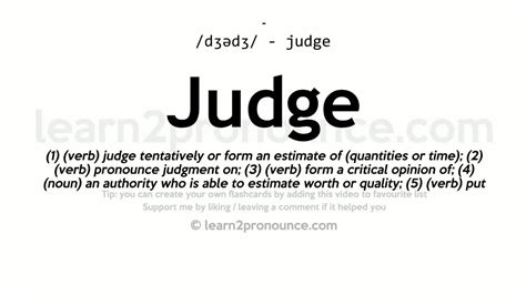 pronunciation  judge definition  judge youtube