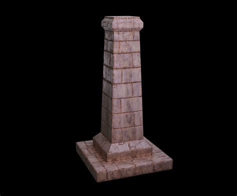3d Model Pillar Stone Column Vr Ar Low Poly Cgtrader