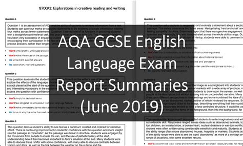 gcse english language paper  section  tasks aqa douglas wise www