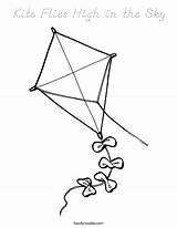Flies Kite Coloring Usa sketch template