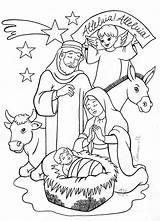 Coloring Nativity Pages Christmas Colouring Printable Kids sketch template