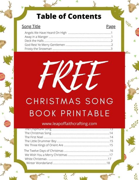 christmas carols lyrics   print  leap  faith crafting