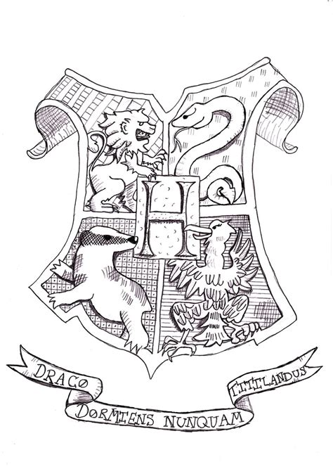 hogwarts crest coloring page  coloring kids coloring pages