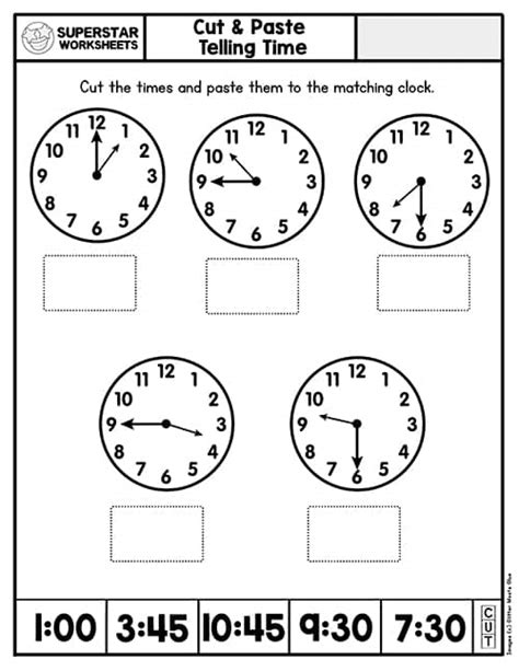 telling time worksheets superstar worksheets