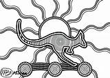 Aboriginal Dreamtime Dot Kangaroo Indigenous Mirree Emu Stencils sketch template