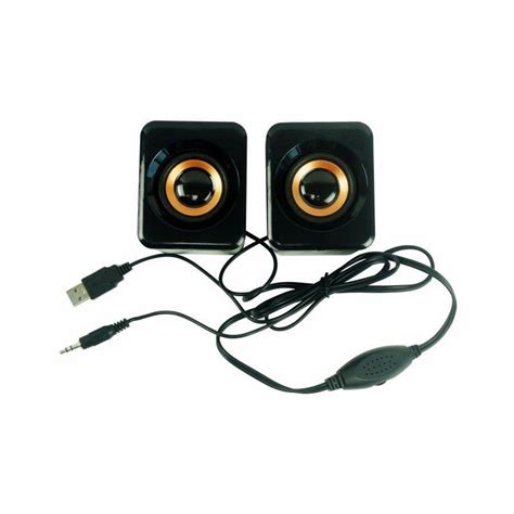 stereo usb powered mm jack speaker black