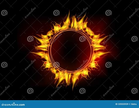 vector fire flame circle stock vector image  dark
