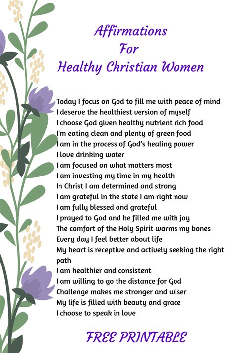 printable affirmations  christian women time  affirmations