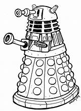 Dalek Doctor Who Drawing Party Line Dr Invitations Drawings Daily Tardis January 2009 21st Week Sketch Decorations Coloring Pages Birthday sketch template