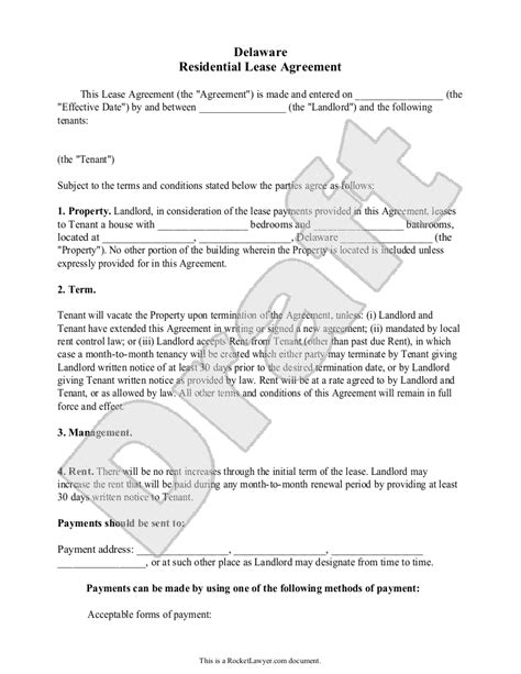 delaware lease agreement   print save