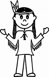 American Coloring Indian Girl Wecoloringpage sketch template