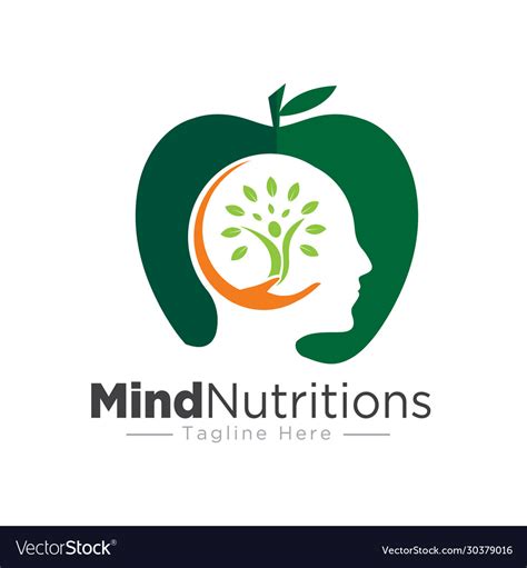 nature mind nutrition logo design health vector image