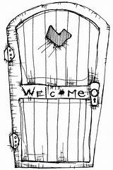 Door Coloring Stampotique Stamps Printable Welcome Designlooter Stencil Drawings 24kb 600px Figure Cute sketch template
