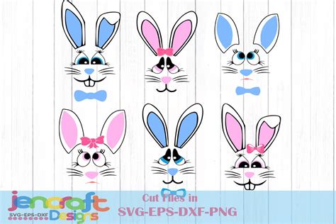 easter bunny face svg easter rabbit bundle  svgs design