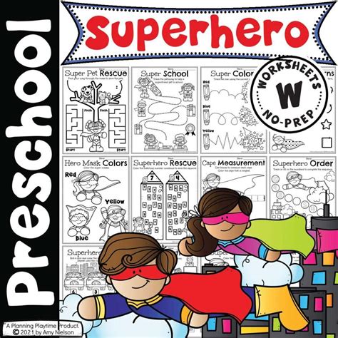 superhero worksheets  preschool planning playtime