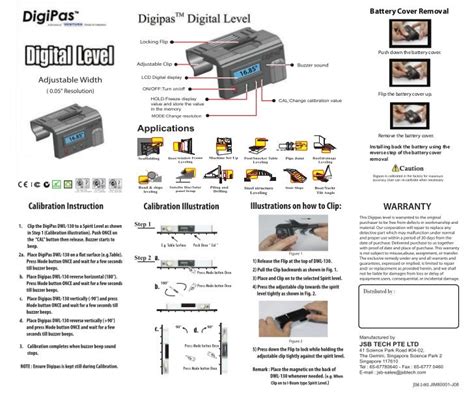 digipas adjustable clip  digital level wwwdigipascouk