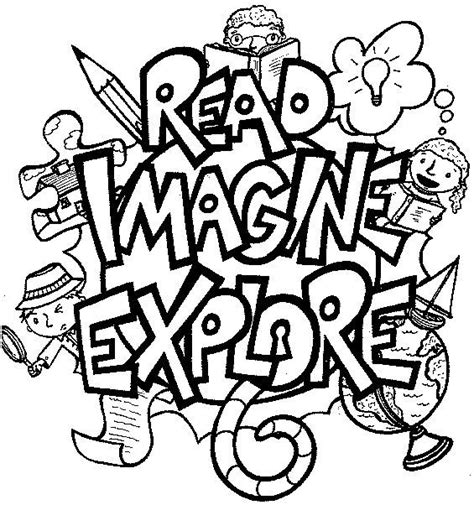 coloring pages kids reading books kids reading