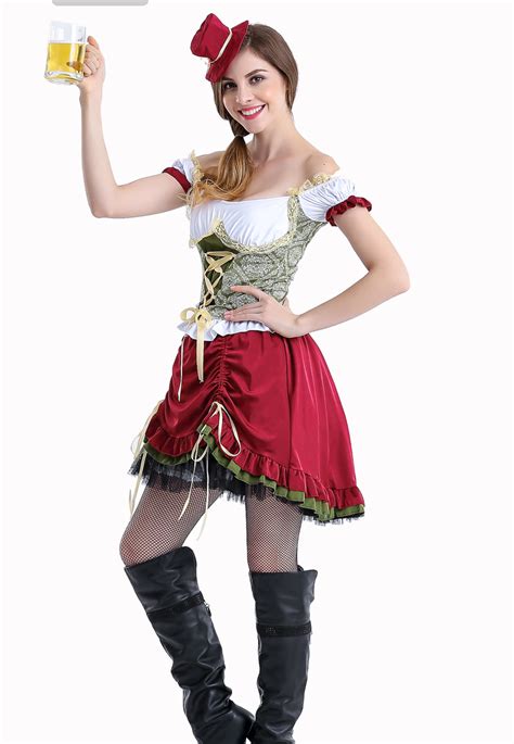 new womens beer girl costume bar maid oktoberfest octoberfest fancy