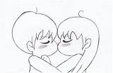 Chibi Kissing Couple Kawaii Anime Drawing Getdrawings Deviantart sketch template