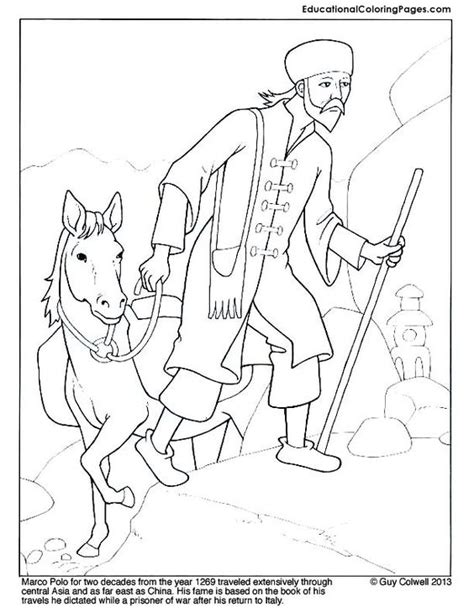marco polo educational coloring pages  kids pinterest polos