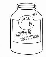 Jar Coloring Butter Apple Simple Objects Color Sheets Activity Pages sketch template