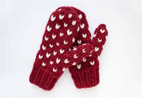 hearts mittens  pattern knifty knittings